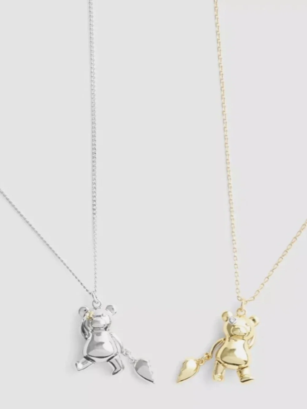 NWT COACH Teddy Bear Heart Friendship Necklace Set